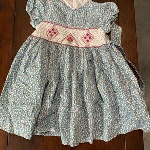 Charming Kids Floral Dress in Blue and White